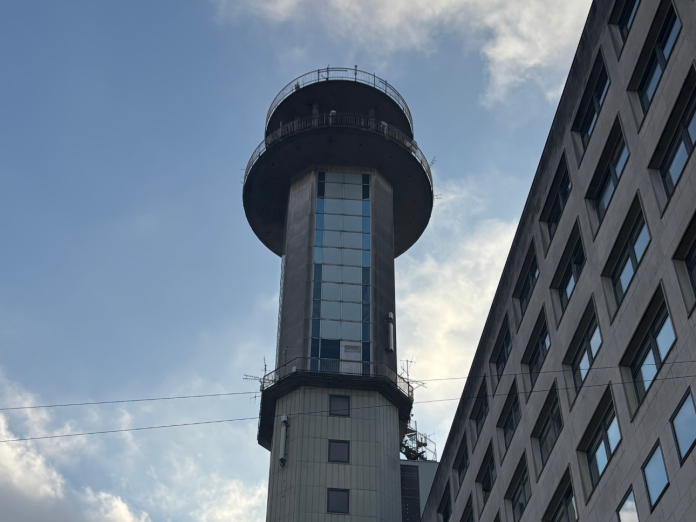 Tårnet til Telehuset på Nørrebro, hvor Din Sociale Indgang i Socialforvaltningen hører til.