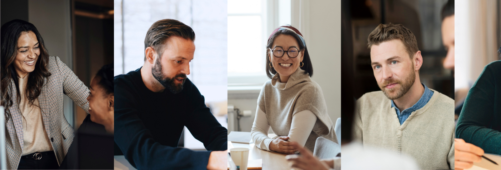 Collage af personer, der kunne arbejde som sagsbehandlere i Københavns Kommune